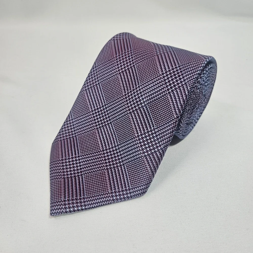 Beau Brummell Soho Men's 100% Silk Plaid Necktie Hand Made